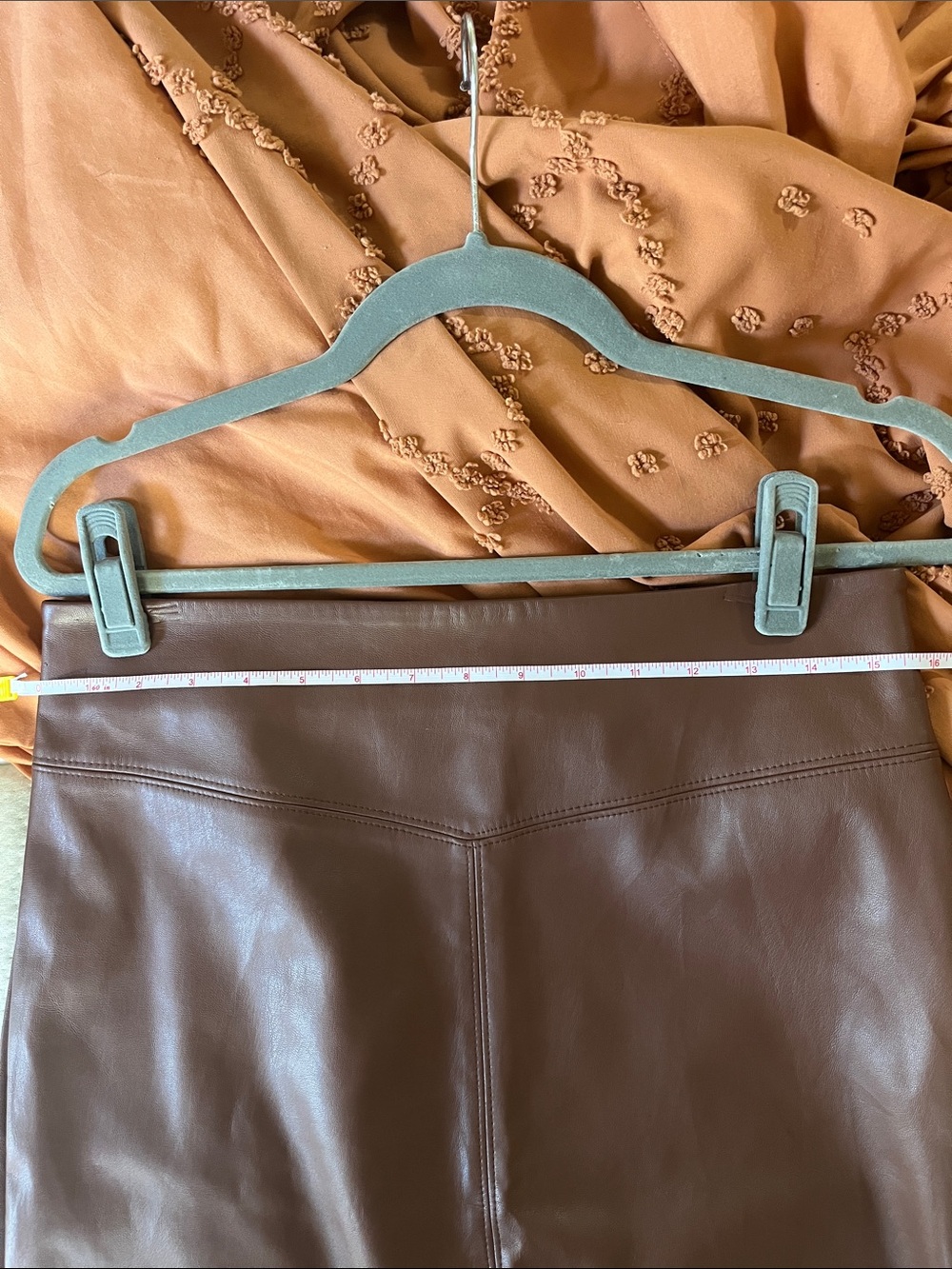 Express Brown Faux Leather Pencil Skirt - Picture 4 of 4